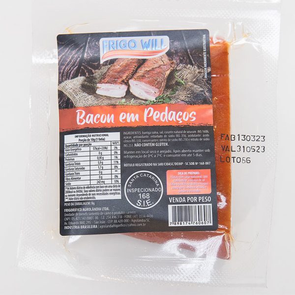 Bacon em pedaços